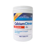 Citrato de calcio + Vitamina D3 21st Century (400 tabletas)
